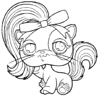 A coloring page of littlest pet shop